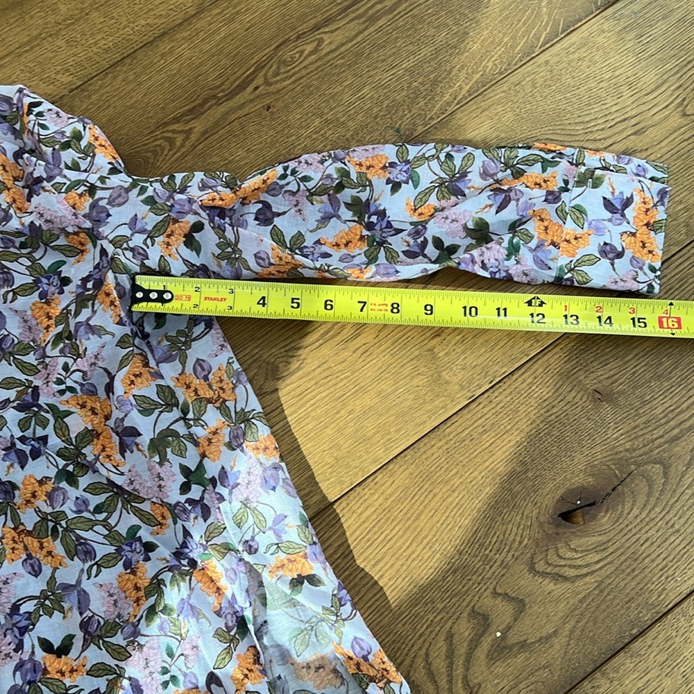 Vince Floral Women's Top - Purple and Orange - size XS - Picture 4 of 5